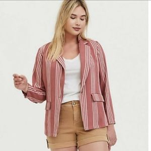 Torrid 2 Blazer Dusty Rose stripe